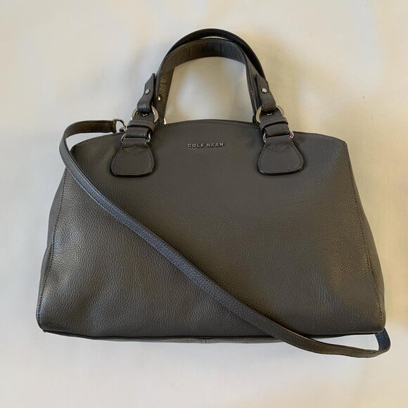 Cole Haan Handbags - Cole Haan gray leather satchel